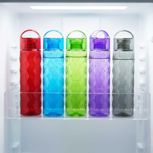 Image of RED WIND Unbreakable 1 Litre Loop Cap Water Bottles | Pack of 3 | Multicolor | Leakproof Screw Cap | BPA-Free | Bottles for Fridge, Gym, Home, Office, School and Travel