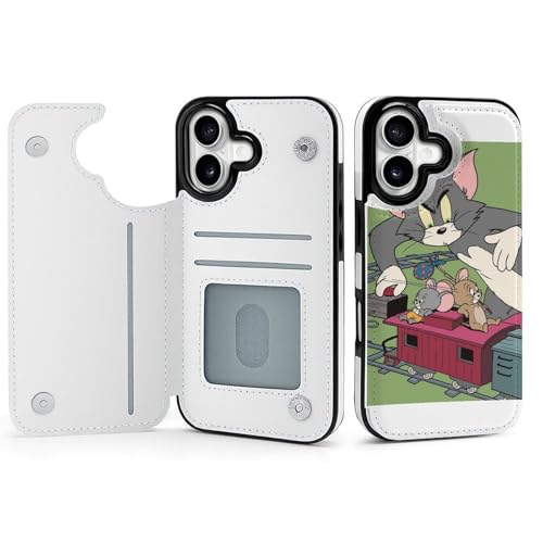 iPhone17用ケース 手帳型 トムとジェリー アイフォン17ケース 手帳型 背面 財布型 スマホケース 軽量 耐衝撃 ICカード収納 スタンド機能 おしゃれ