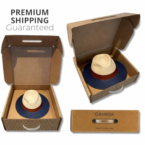 Image of Gamboa Original Panama Hat for Men and Women Fedora Straw Summer Beach Sun Hat Protection UV UPF50+