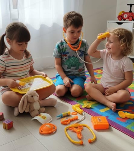Image of SHAKTISM Doctor Play Set for Kids, 13 Piece Medical Kit with Duck Theme, Pretend Play Toys for Boys and Girls 3+ Years, Multicolor