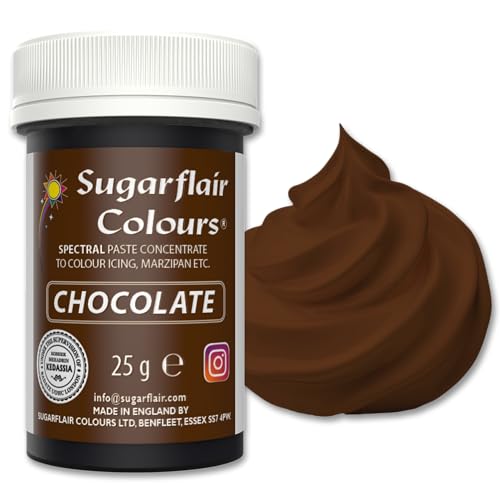 Sugarflair Spectral Concentrated Paste Colours Chocolate, Colorante Alimentario Pasta, Colorantes para Pasta De Azúcar y Mazapán - 25g
