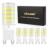 DiCUNO G9 LED Bulb, 4W (40W Halogen Equivalent), Daylight White 6000K, 110V 120V 450LM, G9 Ceramic...