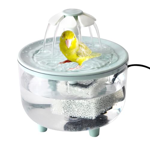 Automatic Bath for Birds,Parrot Bathtub with Petal Fountain Circulating Filter Cage Bird Bath Shower Cockatiel Bird Bath for Indoor Parakeets Budgie Cockatiels Small Feathered Pet - image 8