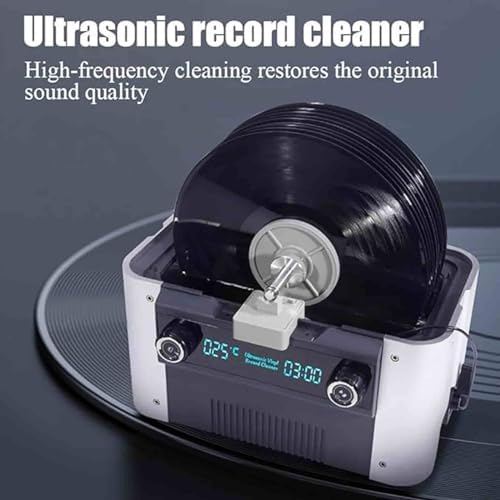 Macchina per la pulizia di dischi in vinile ad ultrasuoni con asciugatura automatica, riscaldatore e timer, kit professionale di pulizia profonda 49 kHz per dischi in vinile
