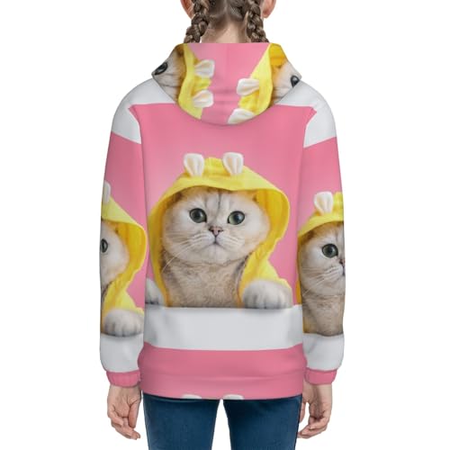 A Funny Cat Kids Pullover Hoodies Boys Sweatshirts Girls Athletic Clothes with Pocket4