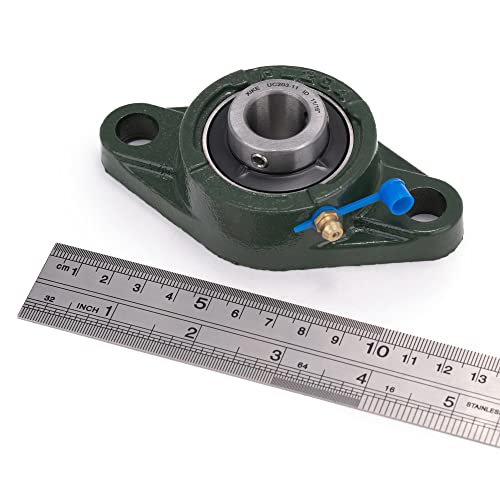 Image of XIKE 2 Pcs UCFL203-11 Bore 11 /16 inch Pillow Block Flange Mounted Ball Bearings.