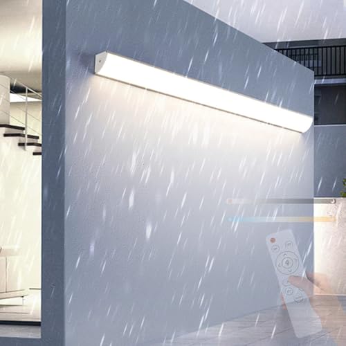Applique murale LED extérieure 80cm argentée dimmable avec télécommande IP65