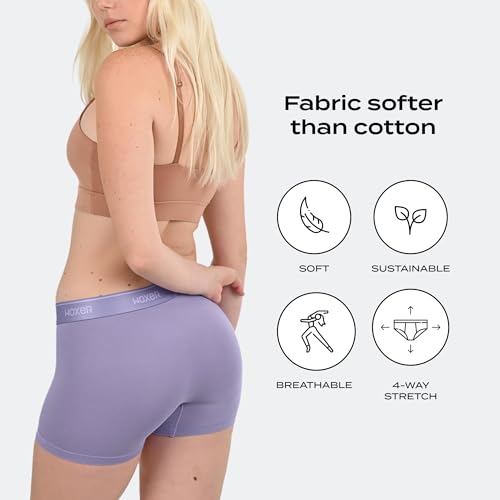 Image of Woxer Womens Boxers - Star 3 inch Boy Shorts Underwear for Women - Boxer Briefs