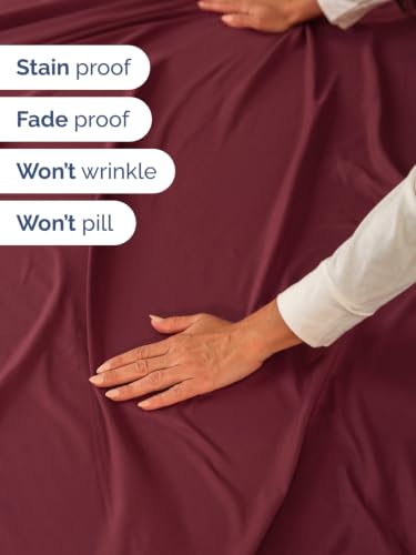 Image of Extra Deep Pocket Twin XL Size Sheet Set - Breathable & Cooling - Burgundy