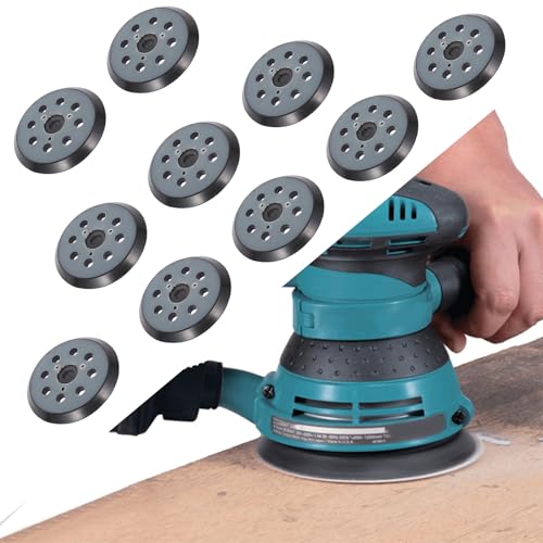10Pcs Replacement Sander Pad, 5 inch 8 Hole Sheet Sander Hook and Loop Sanding Tool, 3 Screw Hole Sanding Disc Pad, Hook and Loop Orbital SanderPad Replacement
