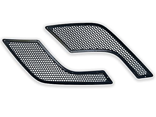 KOZAK compatible with Volvo VNL 2004-2016 Truck Accessories Black Finish Side Air Hood Vents with black trim (Driver Side and Passenger Side) Pair Set PLUS Logo Emblem and KOZAK Vest