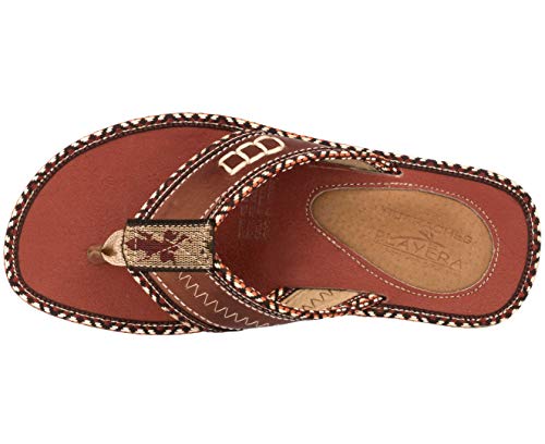Cowboy Professional Men's Rustic Cognac Brown Leather Sandals Authentic Mexican Huaraches Flip Flops3