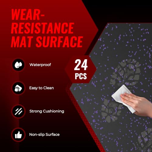 Image of SUPERJARE 0.79'' Extra-Thick 24 Pcs 96 Sq Ft Exercise Equipment Mats