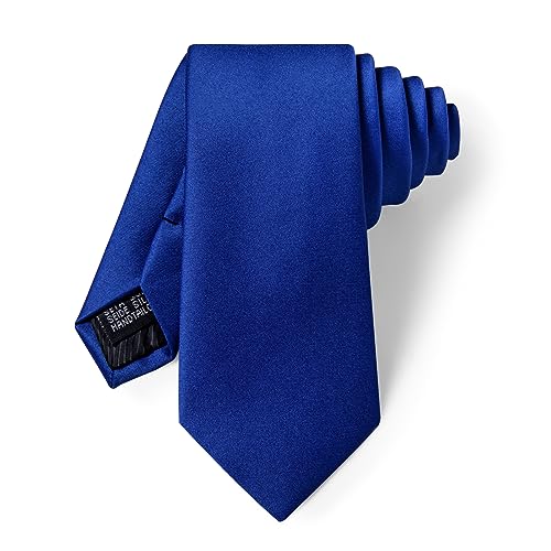 Image of YourTies Skinny Ties for Men Satin 2.4 inch Slim Necktie with Pocket Square Tie Clip Set Solid Color Wedding Party Business
