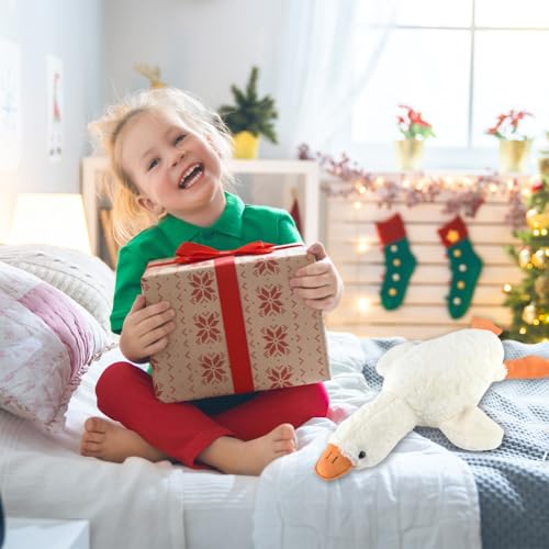 SKIPTHYBER Gans Kuscheltier, Ente Stofftier Plüsch Gans Kissen Puppe, Kinder Weiches Gans Plüschtier Ideal Als Schlafbegleiter Und Dekoration (50cm)