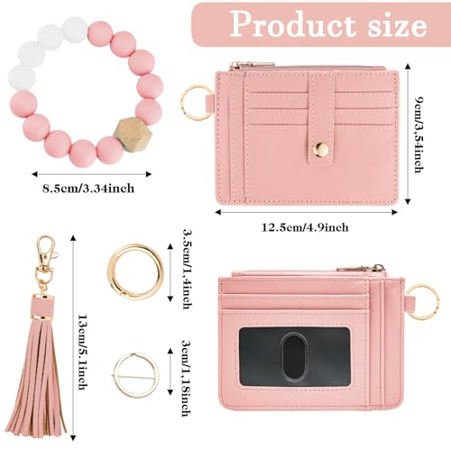Image of KNGITRYI Wristlet Wallet for Women,RFID Keychain Wallet with Beaded Strap