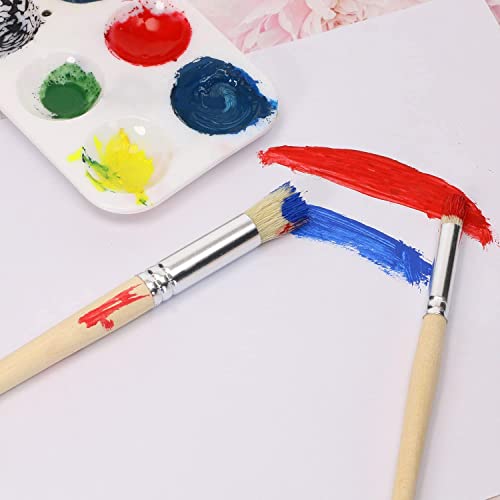 Exceart Wooden Stencil Brushes Natural Stencil Bristle Brushes Professional Paint Brushes Round Pointed Tip Nylon Hair Wooden Handle Painting Brushes For Acrylic Watercolor Oil Painting 6Pcs #TOP5