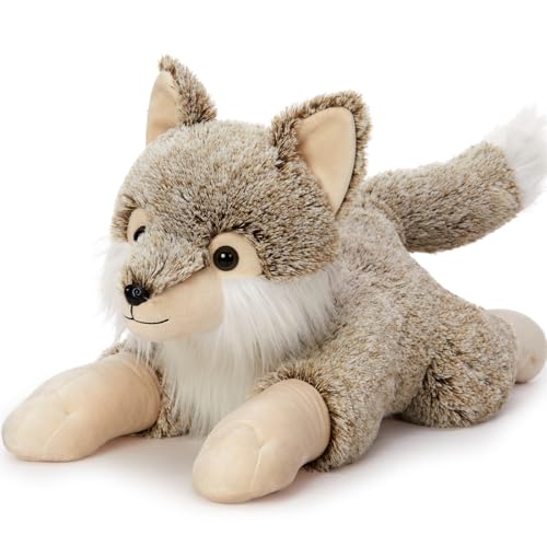 MorisMos 77cm lang riesen Wolf Kuscheltier XXL, groß Wolf Plüschtier Stofftier, Weihnachten Geburtstag Geschenk Kinder Baby – Ansicht 1