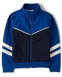 The Children's Place,Boys,and Toddler Active Long Sleeve Scuba Zip Front Jacket,Huron Blue,Small