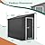 YOPTO 4×8 FT Lean to Metal Shed,Outdoor Heavy-Duty Storage Shed with Floor Base,All Weather Waterproof Garden Tool House W/Lockable Door&2 Air Vent,Reversible Door Design,for Backyard,Patio,Lawn,Black