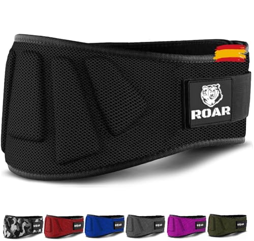 Roar® Cinturón Musculación Negro, Talla S