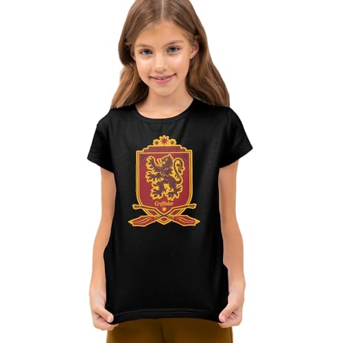 Popfunk Harry Potter Gryffindor Broomstick Badger Logo Kids T-Shirt for Youth Toddler Boys and Girls