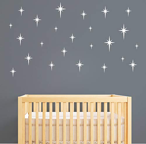 Vinilos decorativos de estrellas retro blanco para pared miniatura 3