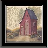 Trendy Decor 4U BR298-704G Folk Art Outhouse II Wall Art By Pam Britton - Folk Architecture 15' H x 15' W