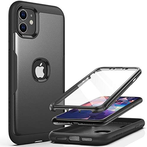 YOUMAKER Metallic Designed for iPhone 11 Case, Full Body Rugged with Built-in Screen Protector Heavy Duty Protection Slim Fit Shockproof Cover for iPhone 11 Case 6.1 Inch-Black YOUMAKER Metallic Designed for iPhone 11 Case, Full Body Rugged with Built-in Screen Protector Heavy Duty Protection Slim Fit Shockproof Cover for iPhone 11 Case 6.1 Inch-Black