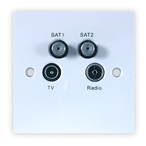 Quadplexed Sky Satellite Tv Dab Aerial Wall Socket