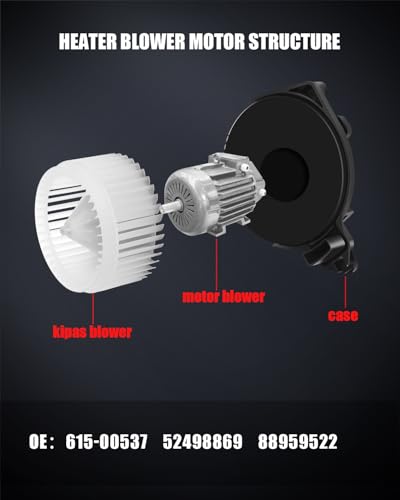 Image of AC Heater Blower Motor Fan Compatible with 1988-1991 for Chevy C1500 1992-1994 for Chevy C1500 Suburban 1992-1994 for Chevy Blazer, Replace 615-00537 52498869
