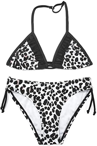 Image of SHEKINI Girls Swimwear Halter Triangle Bikini Set Ruffled Hawaii Beach Sport Two Piece Swimsuits
