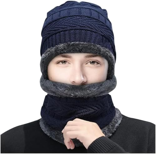 Image of Winter Knit Beanie, Hat, Neck Warmer Scarf and Woolen Gloves Set - Skull Cap for Men & Women (3 Piece)