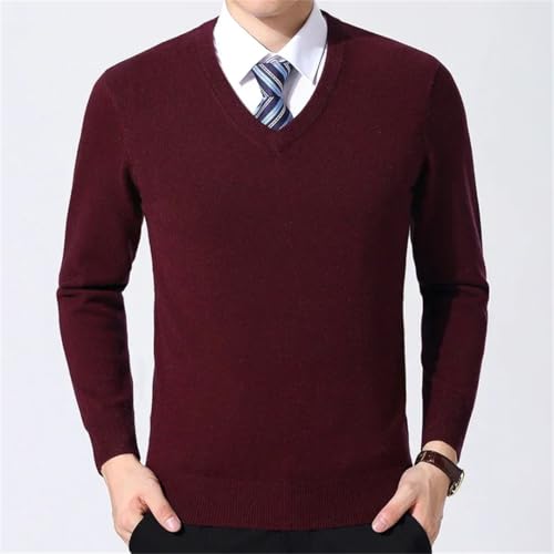 Spring Autumn V Neck Pullovers Mens Ribbed Cuff Long Sleeved Fashion Sweaters Casual Stretch Knit Top4