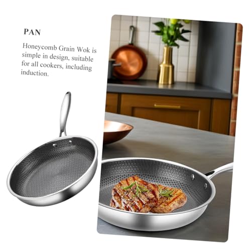 Wok de Acero Inoxidable MAGICLULU con Mango Honeycomb miniatura 3