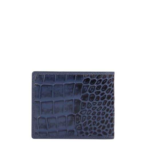 Image of Da Milano Leather RFID Wallet for Men with Multicard Slot - Blue (10287OL)