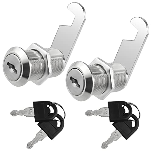 XINMEIWEN Lot de 2 serrures à came d'armoire à clés identiques de 30 mm pour sécuriser vos fichiers, tiroirs, boîtes aux lettres, portes de camping-car et...