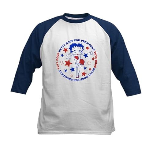 CafePress Betty Boop Vote Boop Kids Baseball T Shirt Kids Cotton Baseball Jersey, 3/4 Raglan Sleeve Shirt Navy/White
