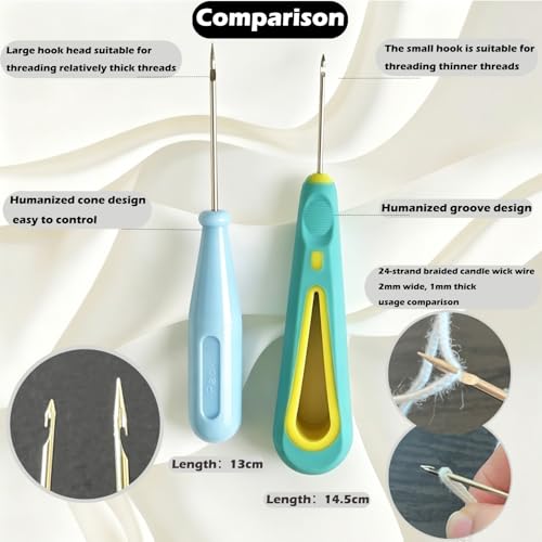 Image of 135PCS Candle Making Kits with Candle Wick Trimmer(7IN)& Dipper,Big Eye Long Needle Mold Hook Punch Needle for Inserting Wick,Cotton Wick with Metal Sustainer Tabs,Wick Stickers for Candle Lovers