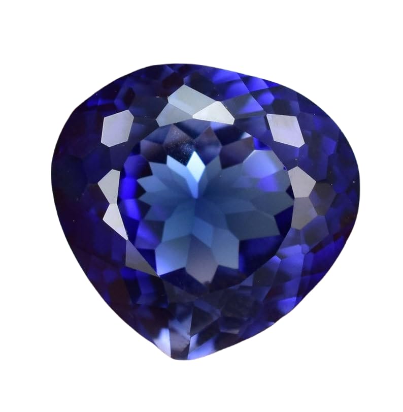 Saphir bleu naturel 17 x 17 mm en cœur pour fabrication de bijoux et bague DIY