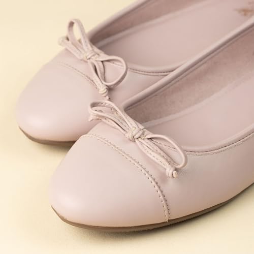Image of Theater Swans Casual Ballet Flats for Women | Stylish Slip-on Ballerina with Bow Detail | Lightweight Comfortable Footwear with Cushioned Insole