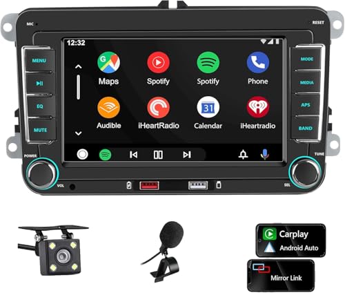 Autoradio 2 DIN per Volkswagen Golf 5/6 con Display Da 7 Pollici, Carplay Wireless E Android Auto Integrato