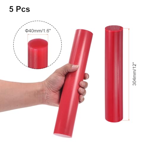 Image of uxcell 5 Pcs Red Plastic Rods 40 x 304mm ABS Styrene Round Stick Round Solid Bar DIY Model for DIY Toys Building Making Architectural Model Making