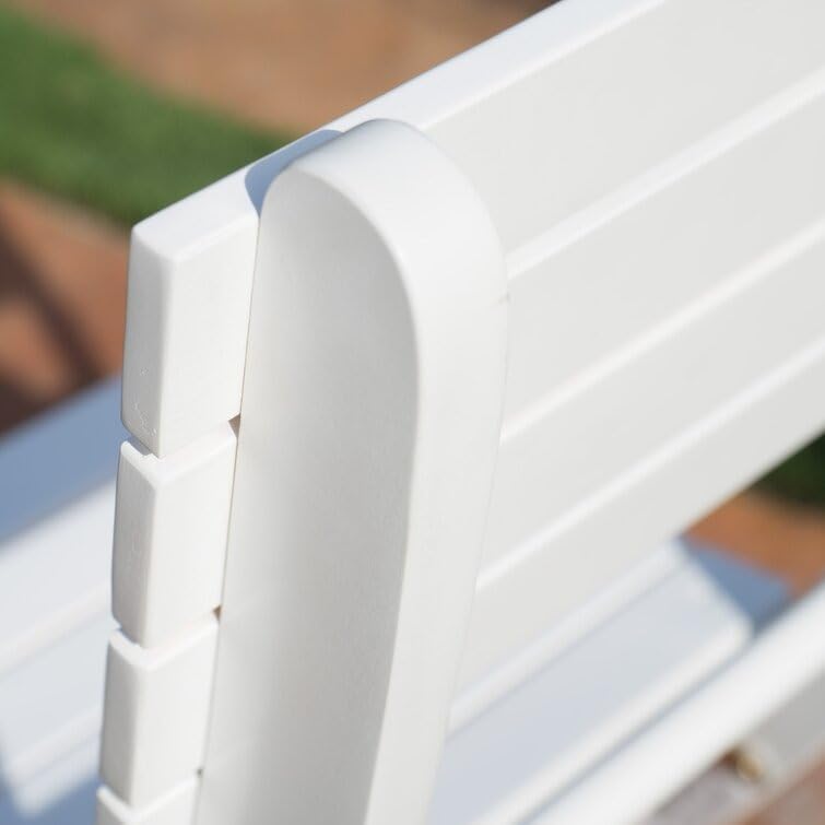 Rectangular 4 - Person Outdoor Dining Set, Piece Foldable Outdoor Patio Dining Set - 4-Chairs and 1 Table - Teak Oil Finish. (White)