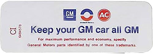 Eckler's Premier Quality Products 85342050 Nova Air Cleaner Decal 307/200HP Keep Your GM All GM