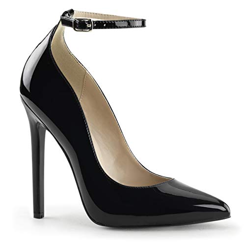 Escarpins Femme Pleaser Devious Sexy-23 Chaussures Talon Aiguille Vernis Noir