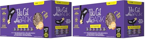 Image of Tiki Cat After Dark Pate, Variety Pack, High-Protein and 100% Non-GMO Ingredients, Wet Cat Food for Adult Cats, 3 oz. Cans, 12 Count (Pack of 2)