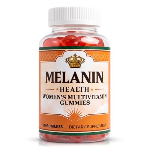 Melanin Health Womens Multivitamin Gummies Immune Support Energy & Hair Skin Nails Vitamins A C D E B6 B12 Biotin Zinc Berry Flavor Non-GMO Gluten Free Vegan 90 Count