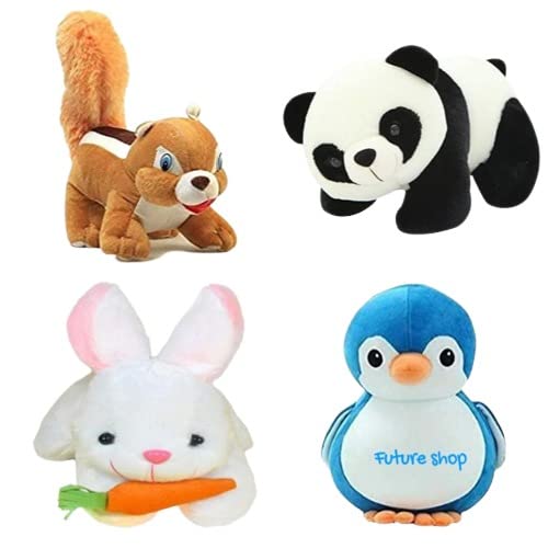 TOYS HUB Pack of 4 Elegant Soft Animals Stuffed Toys Combo Set for Kids/Childrens/Boys/Girls Playing Birthday Gift Soft Fur Toys Sqirrel, Rabbit, Panda and Penguien (B0C53RYD63) Amazon Price History, Amazon Price Tracker