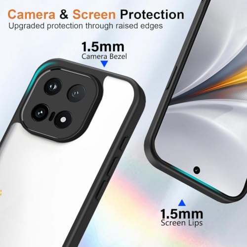 Image of VONZEE Clear Back Case Cover for IQOO 15 5G | Shockproof Design | Hard Back Cover Case for IQOO 15 5G (PC & TPU, Black)